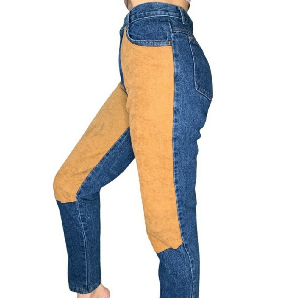 Vintage 90's mom jeans w/ suede chaps